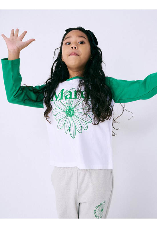 MARDI MERCREDI LES PETITS Tshirt Raglan Flowermardi Green Green