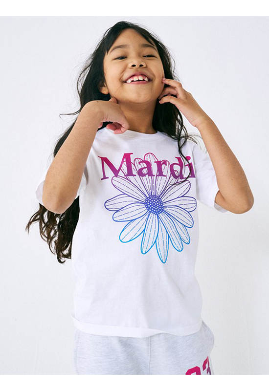 MARDI MERCREDI LES PETITS Tshirt Flowermardi Gradation White Purple