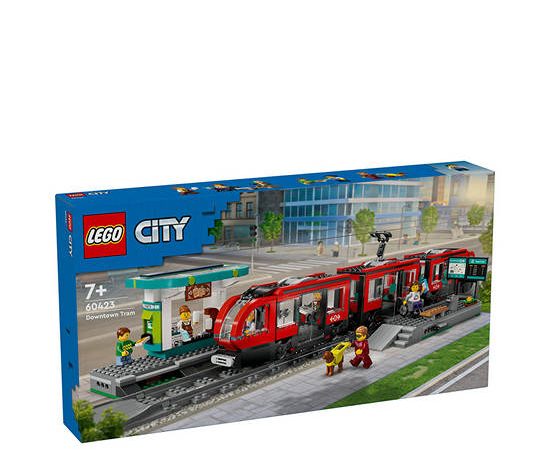 LEGO Block Toy Downtown Streetcar and Station 60423 Multi-Color