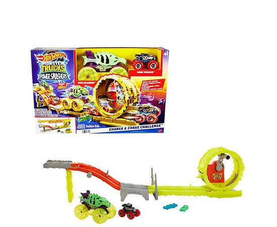 HOTWHEELS Toy Power Smashers Charge & Chase Challenge HXT05 Multi-Color