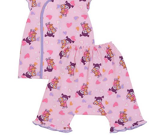 Angel Baby Girl Infant Pyjamas Short Sleeves Wrap Monsters Inc Light Pink