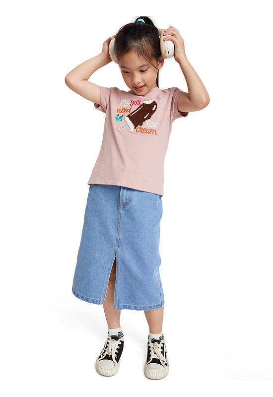 DeFry 01 Girl T-Shirt Short Sleeves Crew Neck Pink