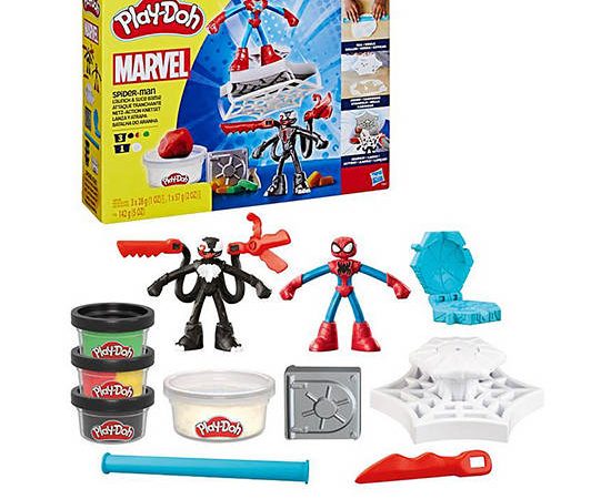 Play-Doh Modeling Compound Spider-Man Launch and Slice Battle