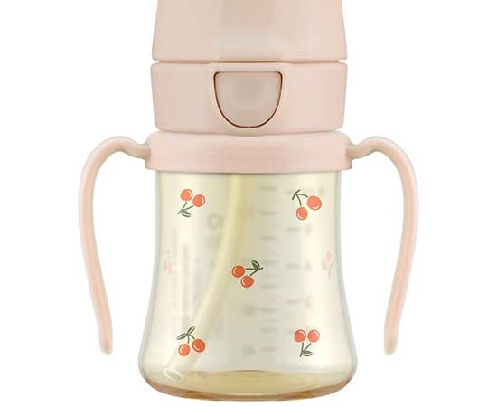 GROSMIMI Straw Cup PPSU Cherrish 200 mL Pink