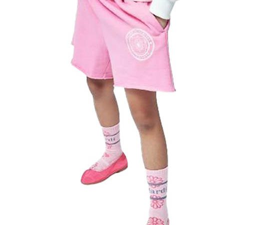 MARDI MERCREDI LES PETITS Kids Sweat Shorts Marche Emblem Pink Ivory