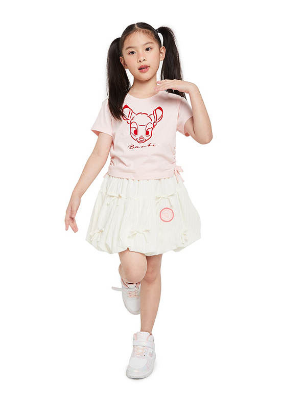 FOF KIDS Girl Balloon Skirt Bambi Print Cream