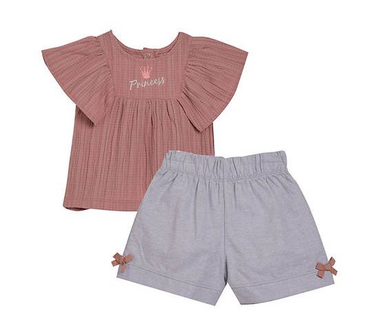 Angel Baby Girl Toddler Set T-Shirt Short Sleeves + Shorts Fire Brick