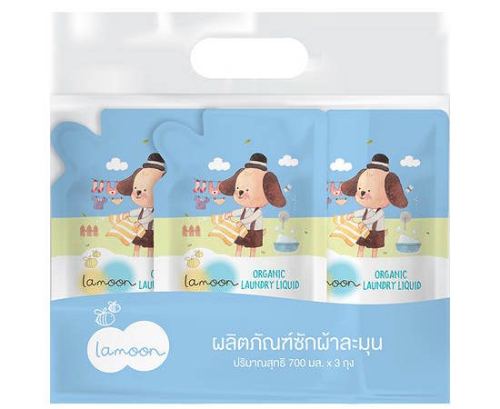 LAMOON ซักผ้าละมุน ถุงรีฟิล 700ML X3