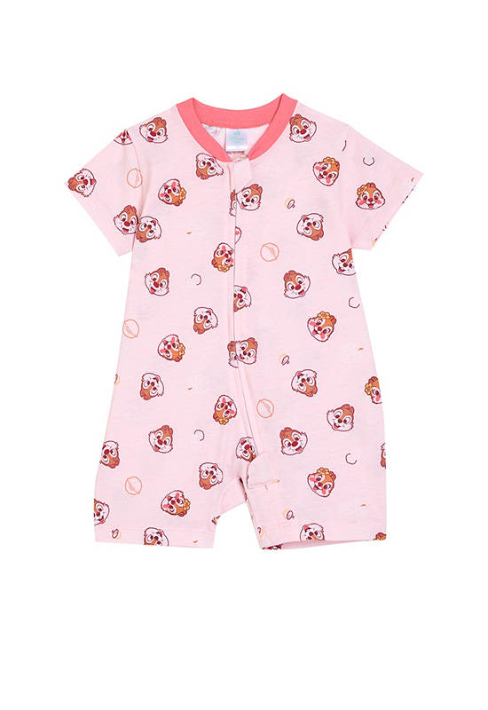 Angel Baby Girl Infant Jumpsuit Short Sleeves Chip'n Dale Pink