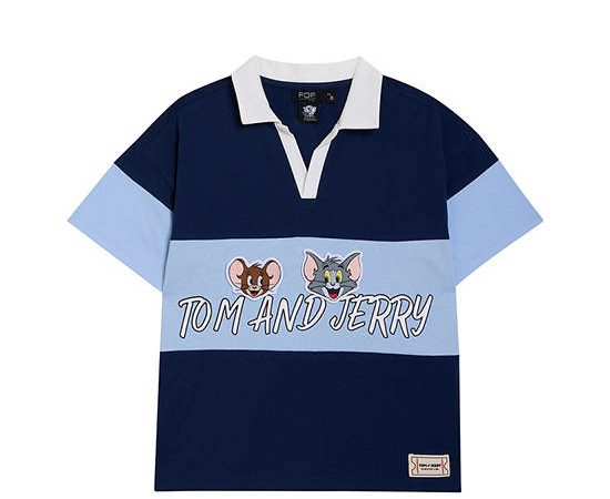 FOF KIDS Boy Polo Shirt Short Sleeves Tom & Jerry Navy