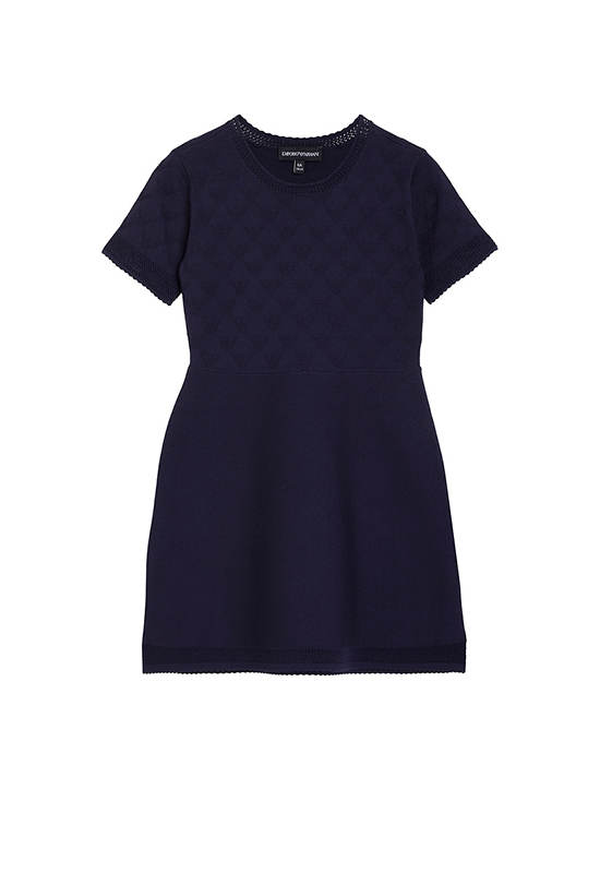EMPORIO ARMANI Girl Dress SS25 Blue Navy