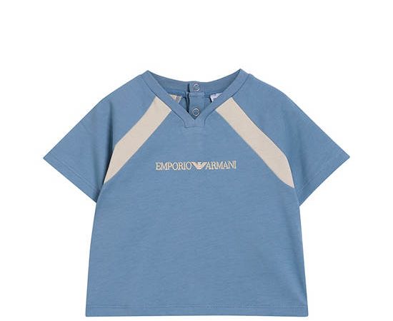 EMPORIO ARMANI Boy T-Shirt Short Sleeves V-Neck SS25 Mountain Spring