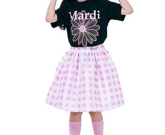 MARDI MERCREDI LES PETITS Kids Tshirt Flowermardi Black Pink