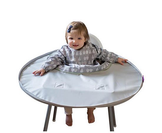 TIDY TOT Toddler Bib & Tray Set Dove Grey