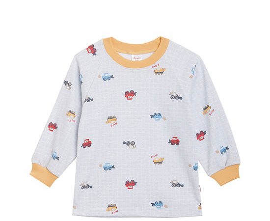 Angel Baby Boy Toddler Romper Long Sleeves Print Truck Grey