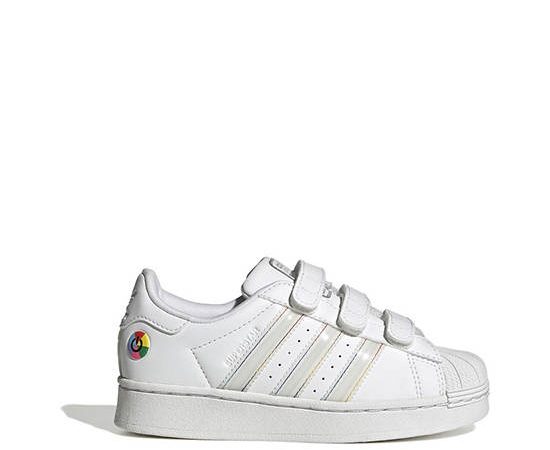 ADIDAS KIDS Unisex Toddler Sneakers Superstar LED Lights Comfort Closure White