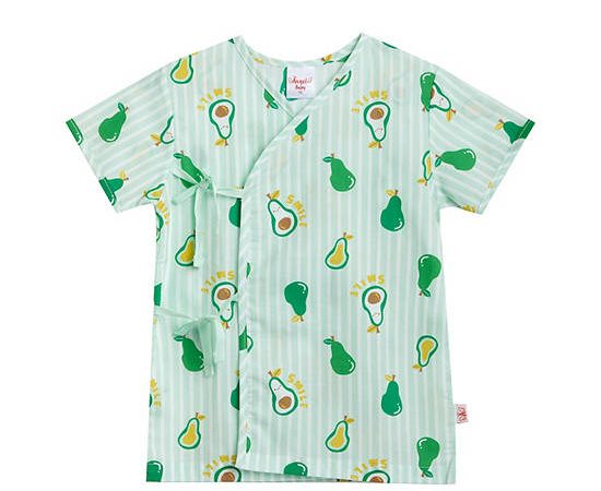 Angel Baby Unisex Infant Pyjamas Shirt Short Sleeves Avocado Print Green