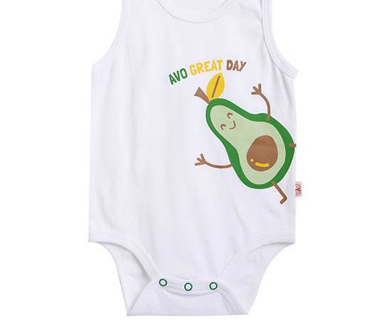 Angel Baby Unisex Infant Rompers Sleeveless Avocado Print Ivory