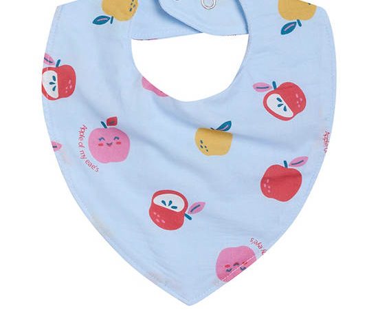 Angel Baby Unisex Infant Bib Apple Print Light Blue
