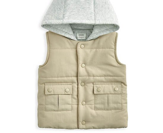 MAMAS & PAPAS Boy Toddler Hoodie Gilet Beige