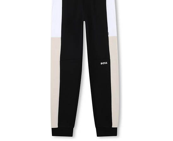 BOSS KIDS Boy Jogging Pants Elastic Waistband with Drawstring Black