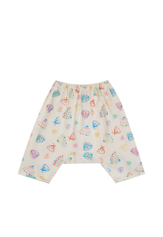 Angel Baby Baby Pyjamas Cropped Pants Summer Shell Print Cream