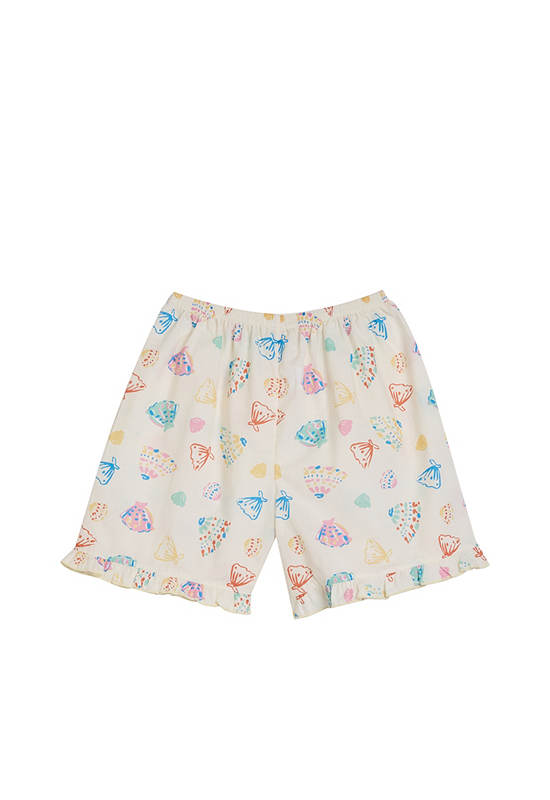 Angel Baby Girl Toddler Pyjamas Shorts Summer Shell Print Cream
