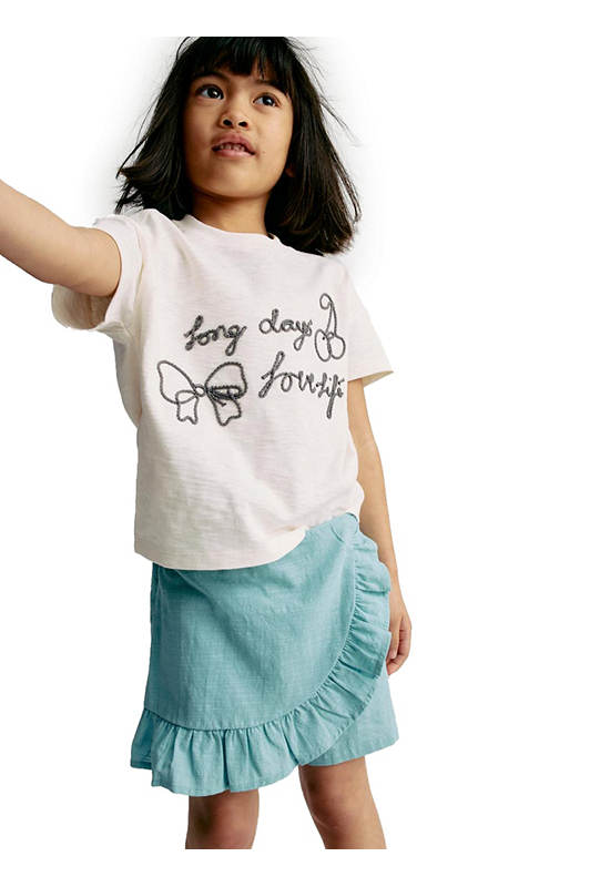 MARKS & SPENCER KIDS Girl Toddler Skort Pure Cotton Wrap Blue