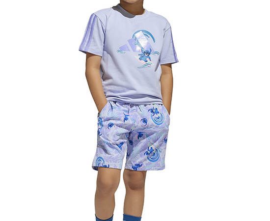 ADIDAS KIDS Unisex Toddler T-Shirt Set Disney Lilo & Stitch Purple