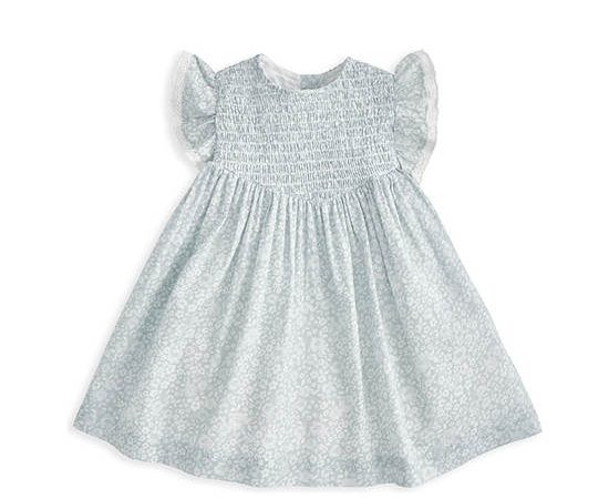 MAMAS & PAPAS Girl Toddler Dress Frill Sleeves Print Green