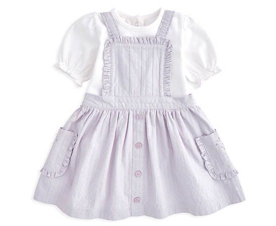 MAMAS & PAPAS Girl Toddler Set Pinny + Bodysuit 2 Pcs. Purple