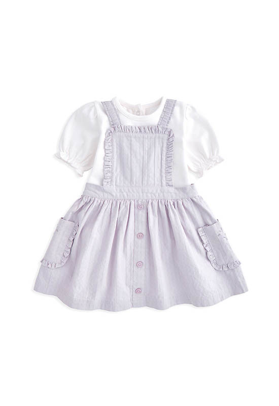 MAMAS & PAPAS Girl Toddler Set Pinny + Bodysuit 2 Pcs. Purple