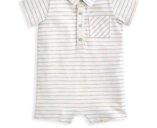 MAMAS & PAPAS Boy Toddler Romper Collar Striped White