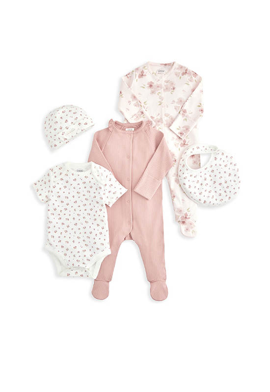 MAMAS & PAPAS Girl Toddler Set Floral 5 Pcs. Pink
