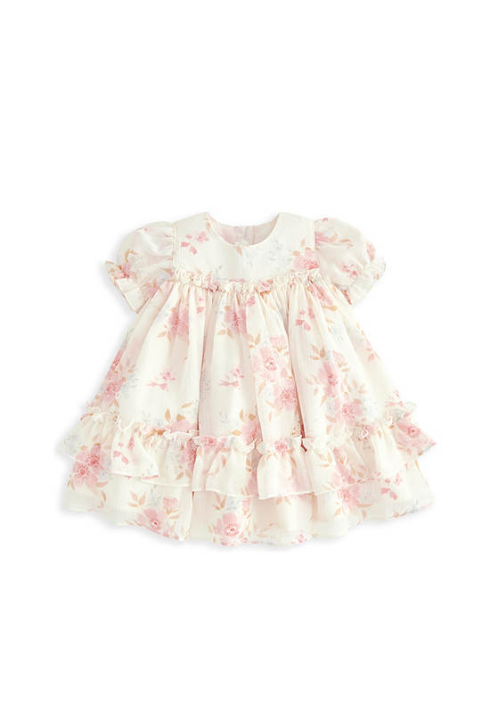 MAMAS & PAPAS Girl Toddler Dress Chiffon Printed Cream