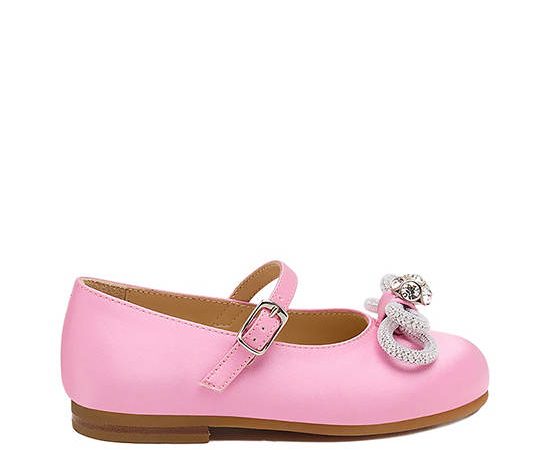 MACH & MACH Girl Toddler Ballerina Shoes Double Bow Mini Pink Satin