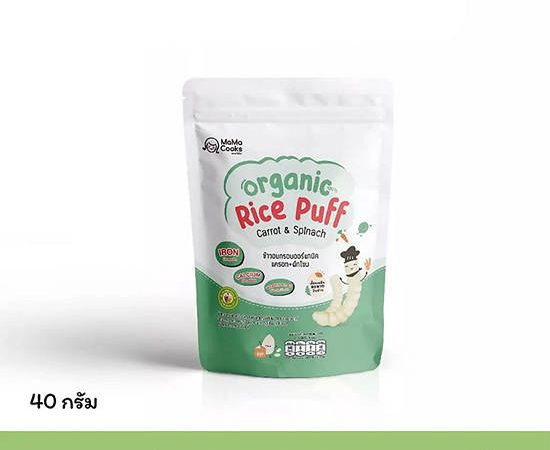 Mama Cooks Organic Rice Puff Carrot and Spinach Flavor 40 g