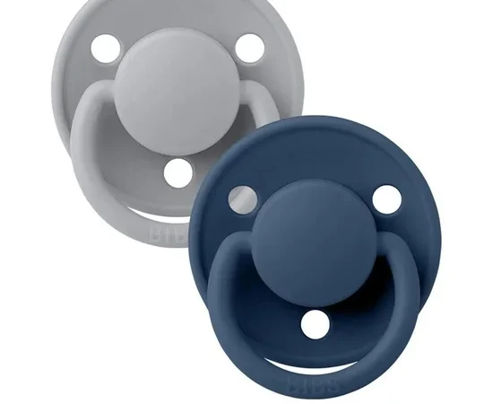 BIBS Nipple De Lux Silicone Onesize Pack 2 pcs Cloud and Steel Blue