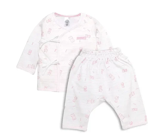 ENFANT Baby Pyjamas Tie Front Shirt Set Cat Printed