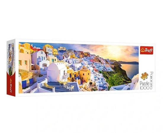 Trefl 1000 Panorama - Sunset in Santorini, Greece