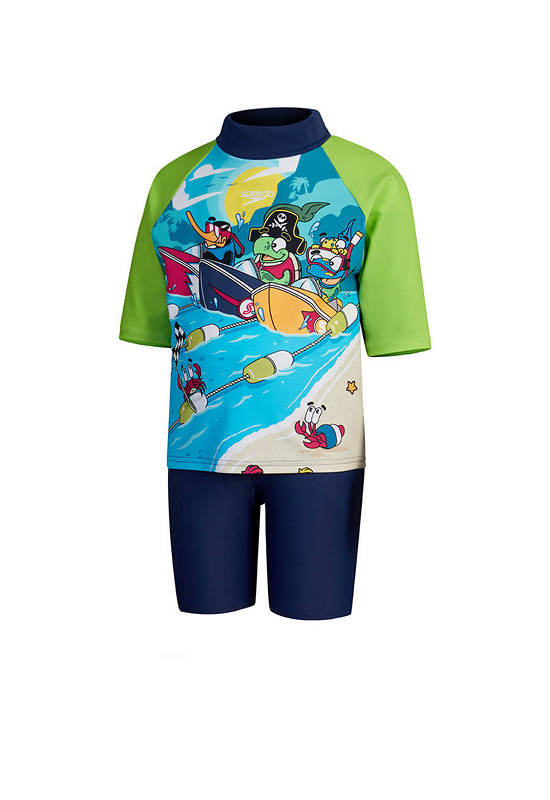 SPEEDO Girls Swimsuit Rashguard and Jammer Set Navy - SP111SP099DZTH