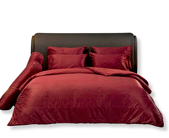 JESSICA BEDDING COMFORTER (King Size)  PLATINUM JACQUARD SILKSHINE 800 THREAD COUNTS QP001 Red