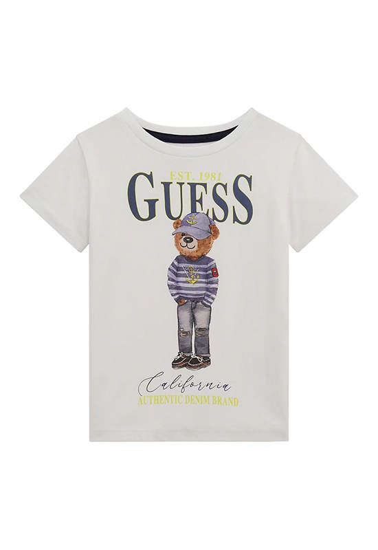 GUESS Kids Boys Front print T-shirt 3-6 yrs - White