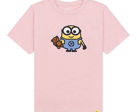 GIORDANO Boy's Regular Sorona Jersey Printed Tee (Minions) Peachskin pink