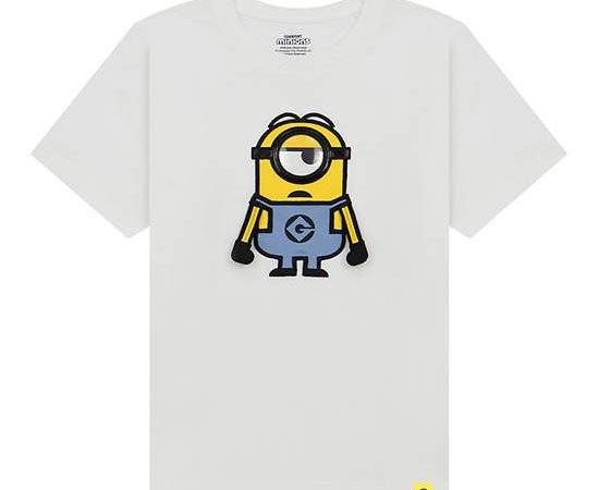 GIORDANO Boy's Regular Sorona Jersey Printed Tee (Minions) Snow White