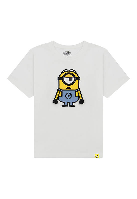 GIORDANO Boy's Regular Sorona Jersey Printed Tee (Minions) Snow White
