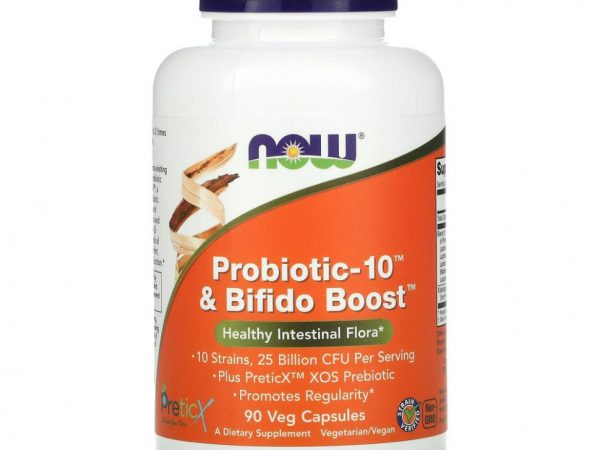 NOW Foods, Probiotic-10 и Bifido Boost, 25 млрд, 90 растительных капсул