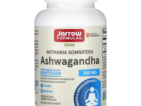 Jarrow Formulas, ашваганда, 120 вегетарианских капсул