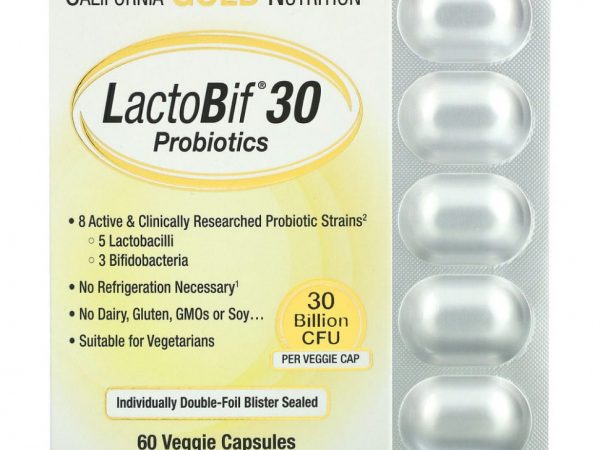 California Gold Nutrition, LactoBif, пробиотики, 30 млрд КОЕ, 60 вегетарианских капсул