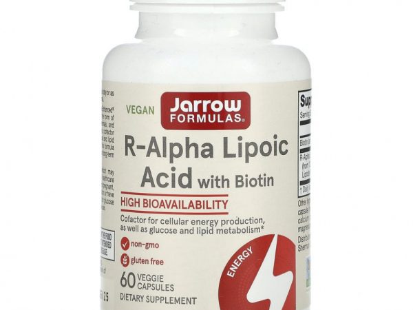 Jarrow Formulas, R-альфа-липоевая кислота Best, 100 мг, 60 растительных капсул